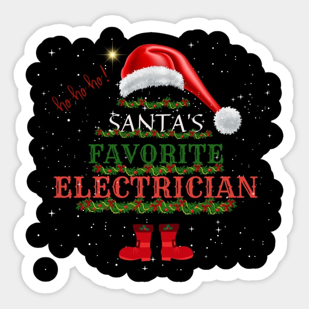 Santa's Favorite Electrician Christmas Gift Sticker by Positive Designer